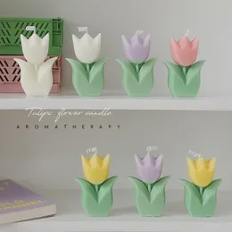 10Pcs Cute Tulip Flower Scented Candles Candle Soy Wax Aromatherapy Candle Relax Birthday Valentine's Day Gifts Inventory Wholesale