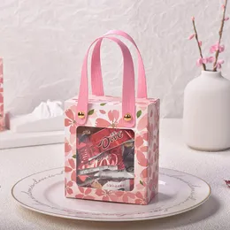 Geschenkverpackung Hochzeitsgeschenke für Gäste Advanced Sense Candy Box Cherry Blossom Portable Visual Packaging Supplies 10pcs