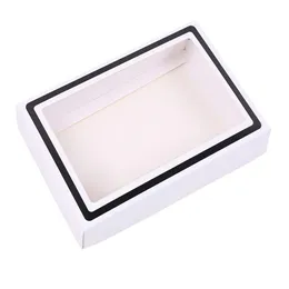 100Pcs/Lot Underwear Stockings Scarves Towels Packaging Box With Window White Simple Gift Box Cover Boxes