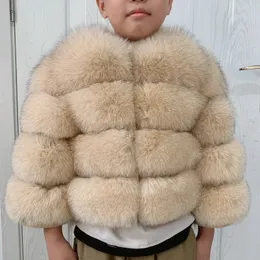 Women's Down Parkas Children's fur jacket real fox fur childs fur jacket suitable for girls and boys aged 4-6 years old Kids fur jacket universal 231113