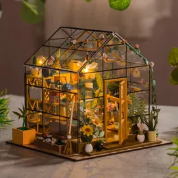 Doll House Accessories Baby House Kit Mini Diy Flower House Handmade 3D Puzzle Assembly Building Model Toys Home Bedroom Decoration with Furniture WO 231114