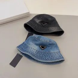 I migliori cappelli da pescatore in denim in vendita Stilista da donna Dupes Cappellini di lusso Cappelli a tesa larga con triangolo iconico da donna