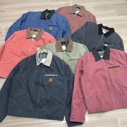 3A 디자이너 Carhart Mens Jackets 빈티지 씻은 캔버스 Jacke Pullover Coat 모직 모직 의류 Carharttlys 아웃복 패딩 코트 긴 바지 바지