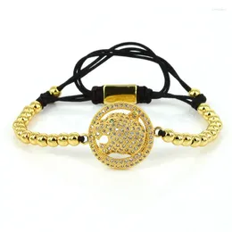 Braccialetti con ciondoli Perline di moda Testa di leopardo intarsio Zircone Corda Catena Braccialetti Orologio da uomo Accesoory Pulseras Mujer