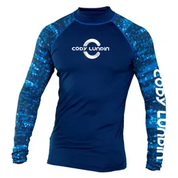 Męskie koszulki Cody Lundin Męskie koszulę z długim rękawem UPF 50 UV Ochrona przeciwsłoneczna bluza do wędrówki trening Surf Surf Rash Gaurd 230414