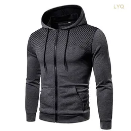 Herrjackor Män huva huvjacka Långärmad trackover hoodie zip up cardigan bomull huva tröja