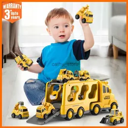 Diecast Model Cars Bagger Bulldozer Spielzeug Autos Engineering Fahrzeuge Diecast Carrier Truck Modell Sets Kinder Pädagogische Jungen Für Spielzeug GeschenkeL231114