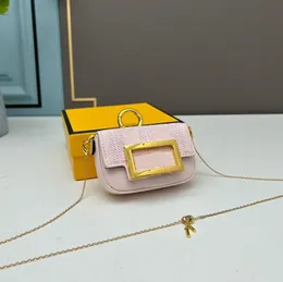 Kadın tasarımcı mini omuz çantası moda zinciri toka crossbody flep nakış mektubu pochette cüzdan kutu ile