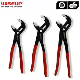 Pliers WISEUP 3Pcs Heavy Duty Pipe Wrenches Set Multifunctional Adjustable Opening Water Clamp Hand Repair Tool for Plumber 230414