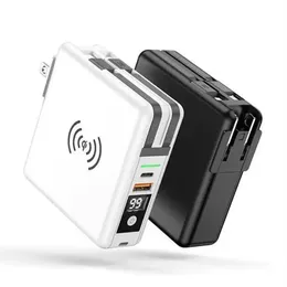 Portable 10000mah Power Bank Wireless USB C Fast Charger Office Barke MacSafe PowerBank لـ iPhone Samsung Huawei Xiaomi