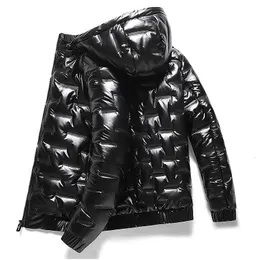 Men s Down Parkas Noneair Mens Tjock Warm Glossy Black Jackets Outwear Clothings Winter Hooded Men Windbreaker Fashion Thermal Coats 231114