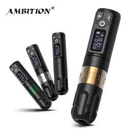 Ambition Soldier Wireless Tattoo Machine Rotaty Battery Pen with Portable Power Pack 2400mAh LED Digital Display For Body Art