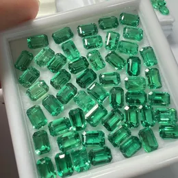 Loose Gemstones Artificial Green Colombian Emerald Octagon Shape Jewelry