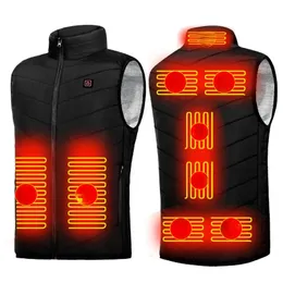 Men's Vests 2491113 Places Heated Vest Men Women Usb Heated Jacket Heating Thermal Clothing Hunting Winter Fashion Heat Jacket 231113