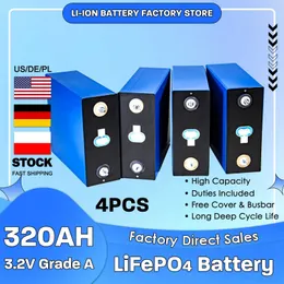 12V 24V 48V Lifepo4 Lithium 200Ah 320Ah Li-ion Battery Grade A DIY Rechargeable Batteries Pack US EU Free Shipping Busbar