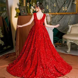 Sukienki dla dziewczynek Pierwsza komunia bezkłótna bez rękawów Princess Red Angel Flower Girls Dress Wedding Party Ball Beauty Pageant Page Dift