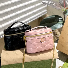 Genuine Leather Embroidery Makeup Bag Soft Case Chain Shoulder Crossbody bag Marmont Handbags Love Handle Bags designer cosmetic bags G 18