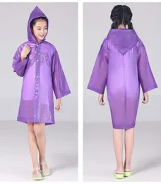 Raincoats Keconutbear Fashion EVA Children Raincoat Thickened Waterproof Rain Coat Kids Clear Transparent Tour Rainwear Suit