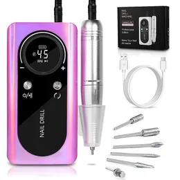 Nail Drill & Accessories 45000Rpm Nail Drill Hine Electric Portable File Rechargeable Sander For Gel Nails Polishing Home Manicure Dro Otfs9