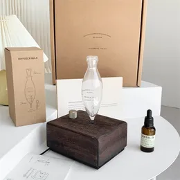 Plug-in aromaterapi maskin eterisk olja diffusor vintage bekvämt laboratorium trägform luft diffusorer set med 30 ml eterisk olja