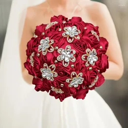 Decorative Flowers Selling Burgundy Bridal And Bridesmaid Wedding Bouquets