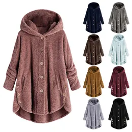 Womens Wool Blends Autumn Winter Coat Women Warm Teddy Bear Jacket Female Plush Wooded Coats Solid 231113
