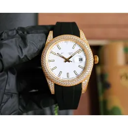Luxury Diamond Watches Ice Out Watch for Man High Quality DateJusts Date Day Menwatch Su3l Mekanisk rörelse Uhr Crown Bust Down Montre Full Diamond Rolx Reloj