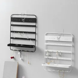 Bolsas de jóias suporte de armazenamento pendurado wal brinco orelha studs titular rack pulseira colar chaves buracos gancho organizador para casa economizar espaço