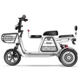 Tre WHEES Electric Scooters Vuxna Electric Bicycles 12 Inch Thicle Dual Motor 500W 48V Electric Scooter Cykel med säte