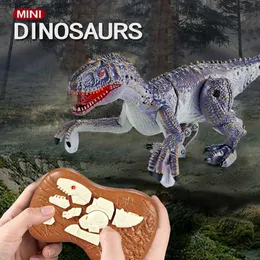 Elektrische/RC Tiere Raptor Doppelt Gekrönter Drache Jurassic Dinosaurier Fernbedienung Spielzeug Elektrische Gehen Tier Spielzeug Kinder Spielzeug Elektrische Modell Q231114