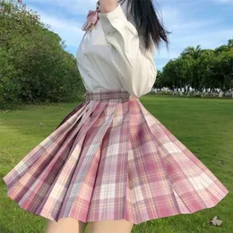 Röcke Faltenrock Mini Süße Röcke Frauen Sommer Winter Micro Plaid Rock Hohe Taille Weiß Rosa Rock Kawaii Harajuku Goth Y2k Rock 230414