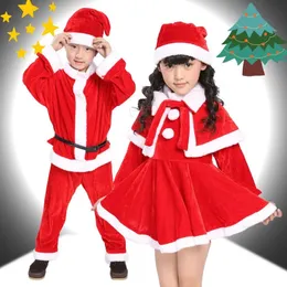 Rompers Christmas Santa Claus Costume Cosplay Family Carnival Party Year Fancy Red Dress Set Clothes For Girls Boys Kids Children 231113