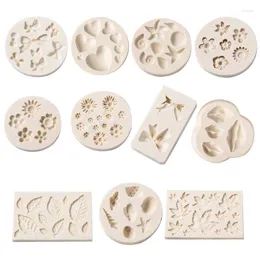 Baking Moulds Cookie-Silicone Mold Cartoon Heart Flower Leaves Uppercase-Bows Shape