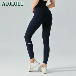 Al0lulu med hög midja kvinnor sport yoga byxor gym leggings