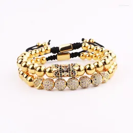 Strand High Quality Luxury Jewelry Bracelet Stainless Steel Beads CZ Ball Charm Adjustable Set Men