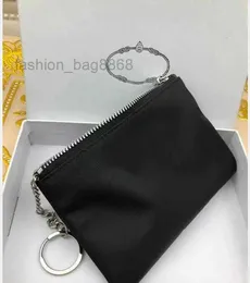 Luxury Designer key chain Nylon Canvas pouch Men Women Mini Wallets Keychains Black Zip pocket purse Lover Keychains Card holders Keyring Fashion Accessories