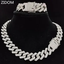 Chokers Erkekler Moda Partisi için Kadın Hip Hop Zinciri Kolye 20mm Genişlik Rhombus Küba Zincirleri Kolye Hiphop Buzlu Bling Takı 231113