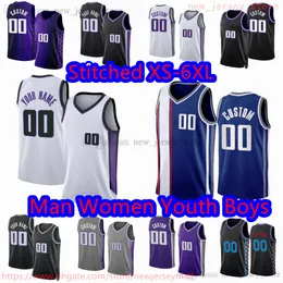 Custom S-6XL New Basketball 13 Keegan Murray Jersey Stitched De'Aaron 5 Fox 15 Davion Mitchell 10 Domantas Sabonis 00 JaVale McGee Harrison Barnes Chris Duarte Jerseys