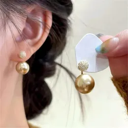 Brincos de garanhão moda champanhe pérola para mulheres criativa frente e traseira simples jóias de luxo brincos bijoux