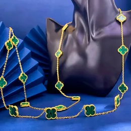 collana quadrifoglio conchiglia naturale gemma placcata oro 18 carati designer per donna T0P Advanced Materials riproduzioni ufficiali stile classico regali premium 005