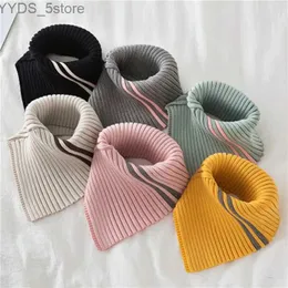 Scarves Autumn Winter Women's Scarf Wild Warm Protect Cervical Spine Stretch Knitted Fake Collar Wool High Neck Pullover Bib Female U18 YQ231114