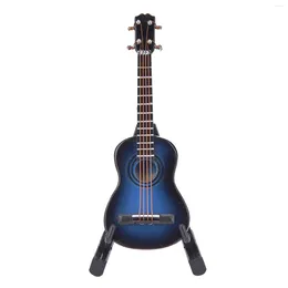 Estatuetas decorativas modelo de guitarra decoração clássica instrumentos musicais em miniatura para estante mesa presente de ação de graças presente de natal