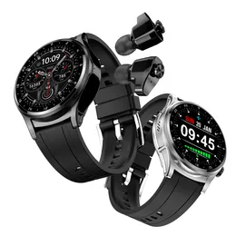 Водонепроницаемые часы NFC Смарт-вкладыши 2 в 1 Relojes Inteligentes Смарт-часы Fitbit Сердечный ритм Артериальное давление Кислород Bluetooth Вызов Ip67 Цифровые часы Android 2024