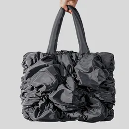 패션 루치 패딩 토트 백 디자이너 퀼트 여성 핸드백 2023 뉴 나일론 다운 대형 숄더백 캐주얼 쇼핑객 가방