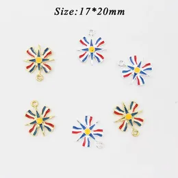 Charms 20/30/50pc Christian Baby Pin Charms For Kids Gold Silver Plated Mini Enamel Assyrian Flag Jewelry Charms For DIY Jewelry Making 231113