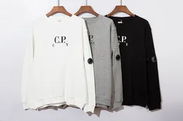 CP Designer Mens Moletons Streetwear Carta Impressão Casual Solto Oversize Pulôver Mangas Compridas