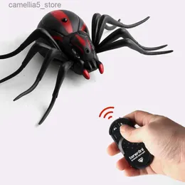 Electric/RC Animals Infrared Remote Control Cockroach Toy Animal Trick skrämmande skada barnleksaker rolig nyhet present RC Spider Ant Q231114