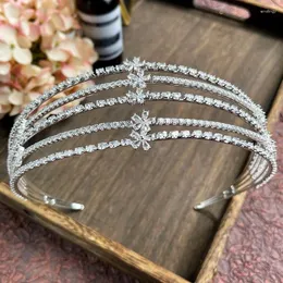 Hårklipp mode tiaras bröllopstillbehör brud hårband huvudbonad högkvalitativ prinsessa födelsedag krona party headpieces diadema