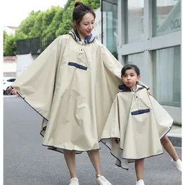 Raincoats High quality fashion raincoat men's women's adult children's same raincoat cloak bicycle raincoat rainproof children's adult Clo 230414