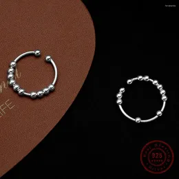 Anelli a grappolo in argento sterling 925 perline di agitazione antistress ruotano ansia regolabile per donna uomo gioielleria raffinata